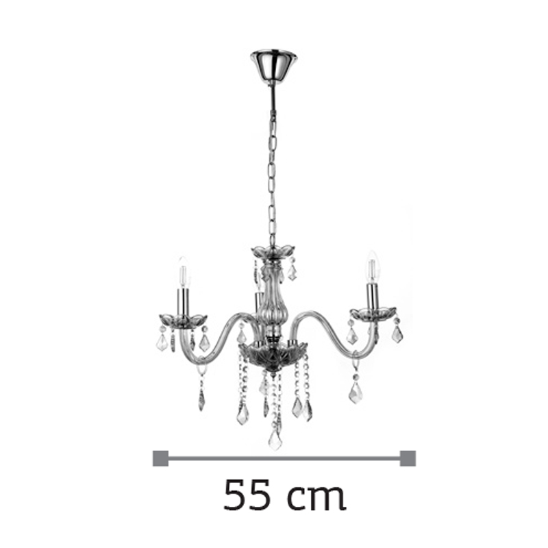 InLight Κρεμαστό φωτιστικό από μελί γυαλί και κρύσταλλα 3XE14 D:55cm (5314-3-AMBER) InLight Κρεμαστό φωτιστικό από μελί γυαλί και κρύσταλλα 3XE14 D:55cm (5314-3-AMBER)