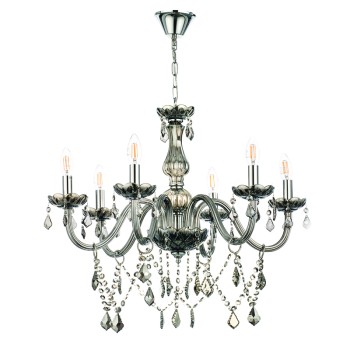 InLight Κρεμαστό φωτιστικό από φιμέ γυαλί και κρύσταλλα 6XE14 D:68cm (5314-6-FIME) InLight Κρεμαστό φωτιστικό από φιμέ γυαλί και κρύσταλλα 6XE14 D:68cm (5314-6-FIME)