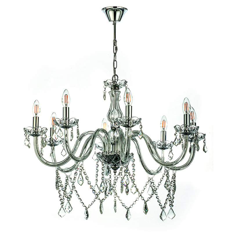 InLight Κρεμαστό φωτιστικό από διάφανο γυαλί και κρύσταλλα 8XE14 D:75cm (5314-8-CLEAR) InLight Κρεμαστό φωτιστικό από διάφανο γυαλί και κρύσταλλα 8XE14 D:75cm (5314-8-CLEAR)