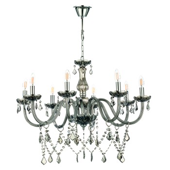 InLight Κρεμαστό φωτιστικό από φιμέ γυαλί και κρύσταλλα 8XE14 D:75cm (5314-8-FIME) InLight Κρεμαστό φωτιστικό από φιμέ γυαλί και κρύσταλλα 8XE14 D:75cm (5314-8-FIME)