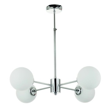 InLight Κρεμαστό φωτιστικό από χρώμιο μέταλλο και λευκή οπαλίνα 4XG9 D:45cm (5321-4) InLight Κρεμαστό φωτιστικό από χρώμιο μέταλλο και λευκή οπαλίνα 4XG9 D:45cm (5321-4)