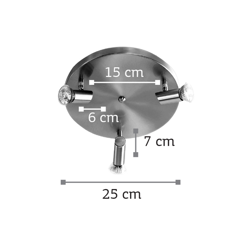 InLight Επιτοίχιο σποτ από μέταλλο σε νίκελ ματ απόχρωση 3XGU10 D:25cm (9075-3Φ-Νίκελ Ματ) InLight Επιτοίχιο σποτ από μέταλλο σε νίκελ ματ απόχρωση 3XGU10 D:25cm (9075-3Φ-Νίκελ Ματ)