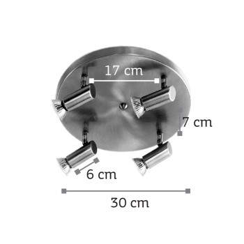 InLight Επιτοίχιο σποτ από μέταλλο σε οξυντέ απόχρωση 4XGU10 D:30cm (9075-4Φ-Οξυντέ) InLight Επιτοίχιο σποτ από μέταλλο σε οξυντέ απόχρωση 4XGU10 D:30cm (9075-4Φ-Οξυντέ)