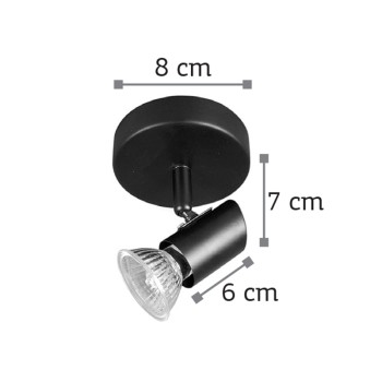 InLight Επιτοίχιο σποτ από μέταλλο σε μαύρη απόχρωση 1XGU10 D:8cm (9077-1Φ-Μαύρο) InLight Επιτοίχιο σποτ από μέταλλο σε μαύρη απόχρωση 1XGU10 D:8cm (9077-1Φ-Μαύρο)