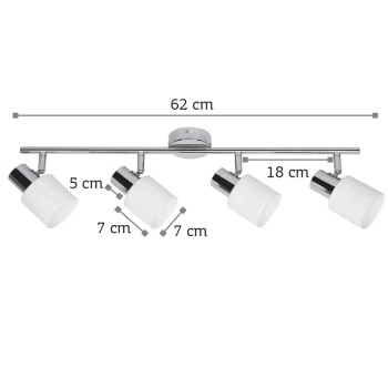 InLight Επιτοίχιο σποτ από μέταλλο σε απόχρωση λευκής πατίνας 4XE14 D:62cm (9079-4Φ-Λευκή Πατίνα) InLight Επιτοίχιο σποτ από μέταλλο σε απόχρωση λευκής πατίνας 4XE14 D:62cm (9079-4Φ-Λευκή Πατίνα)