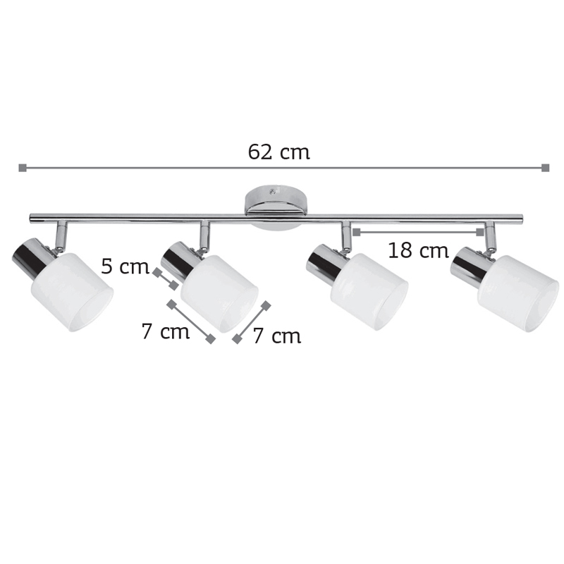 InLight Επιτοίχιο σποτ από μέταλλο σε απόχρωση λευκής πατίνας 4XE14 D:62cm (9079-4Φ-Λευκή Πατίνα) InLight Επιτοίχιο σποτ από μέταλλο σε απόχρωση λευκής πατίνας 4XE14 D:62cm (9079-4Φ-Λευκή Πατίνα)