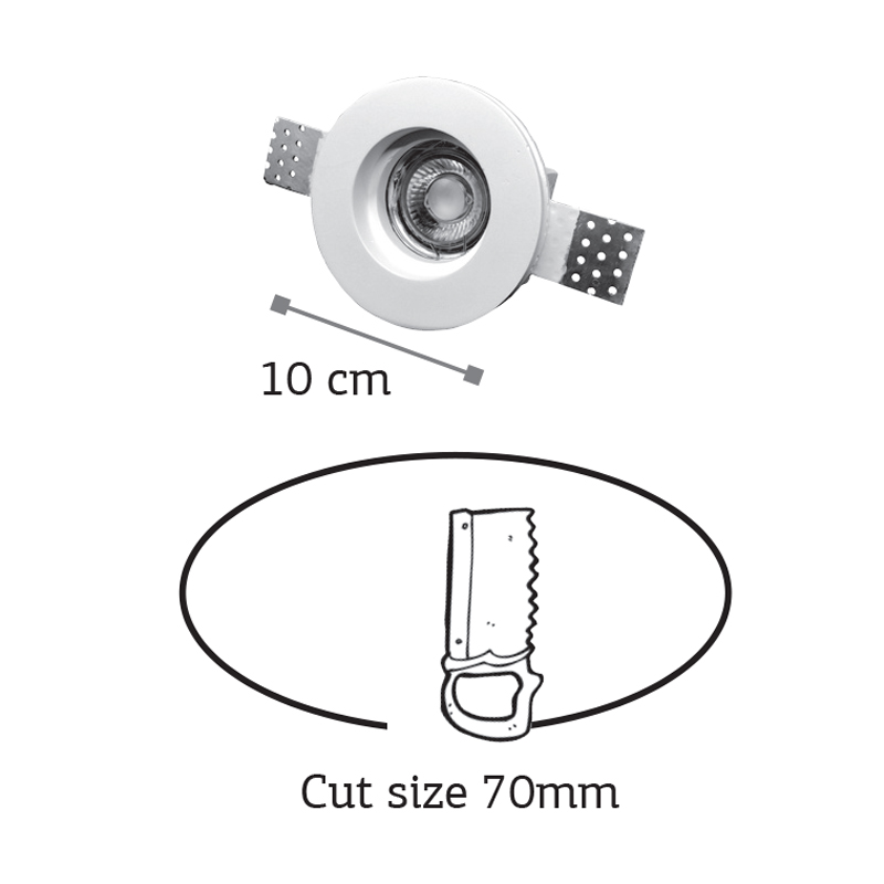 InLight Χωνευτό σποτ λευκό από γύψο 1XGU10 D:10cm (Χ0006) InLight Χωνευτό σποτ λευκό από γύψο 1XGU10 D:10cm (Χ0006)