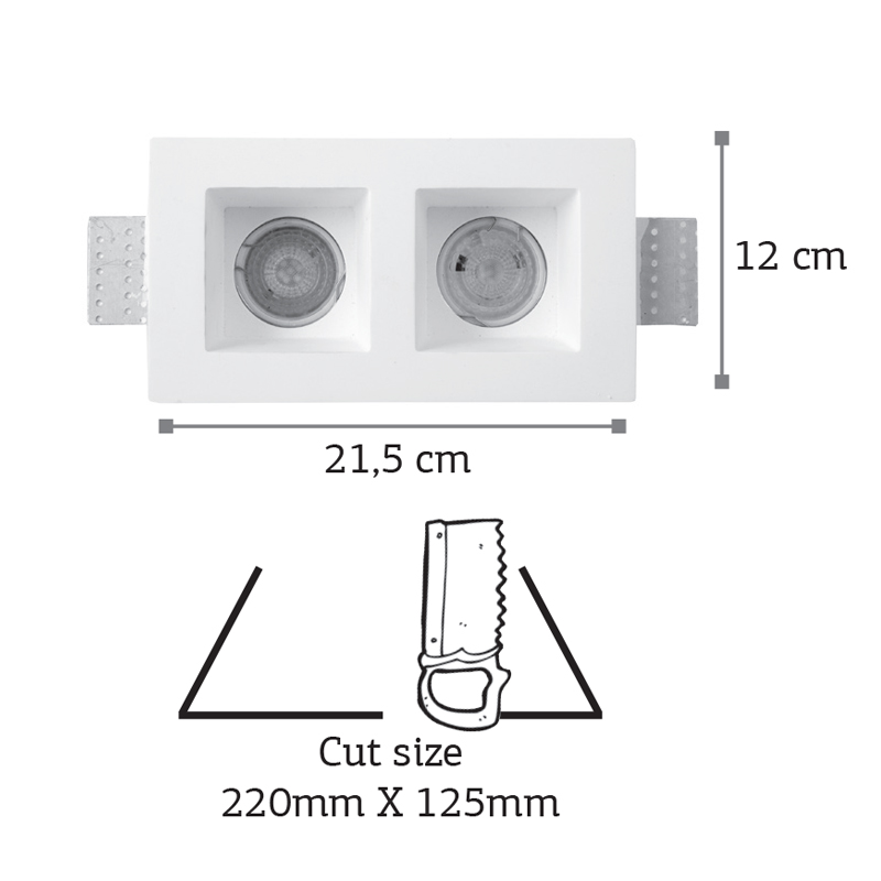 InLight Χωνευτό σποτ λευκό από γύψο 2XGU10 IP44 D:21,5cm (Χ0007) InLight Χωνευτό σποτ λευκό από γύψο 2XGU10 IP44 D:21,5cm (Χ0007)
