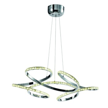 InLight Κρεμαστό φωτιστικό LED 85W 4000K από χρώμιο αλουμίνιο και κρύσταλλα D:60cm (6181-Χρώμιο) InLight Κρεμαστό φωτιστικό LED 85W 4000K από χρώμιο αλουμίνιο και κρύσταλλα D:60cm (6181-Χρώμιο)