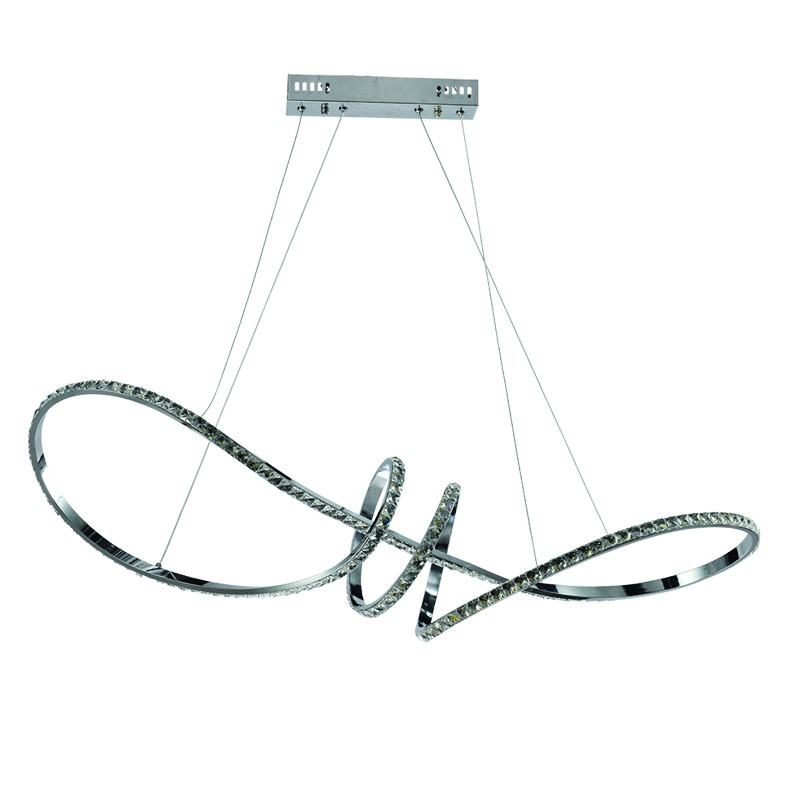 InLight Κρεμαστό φωτιστικό LED 75W 4000K από χρώμιο αλουμίνιο και κρύσταλλα D:90cm (6182-Χρώμιο) InLight Κρεμαστό φωτιστικό LED 75W 4000K από χρώμιο αλουμίνιο και κρύσταλλα D:90cm (6182-Χρώμιο)