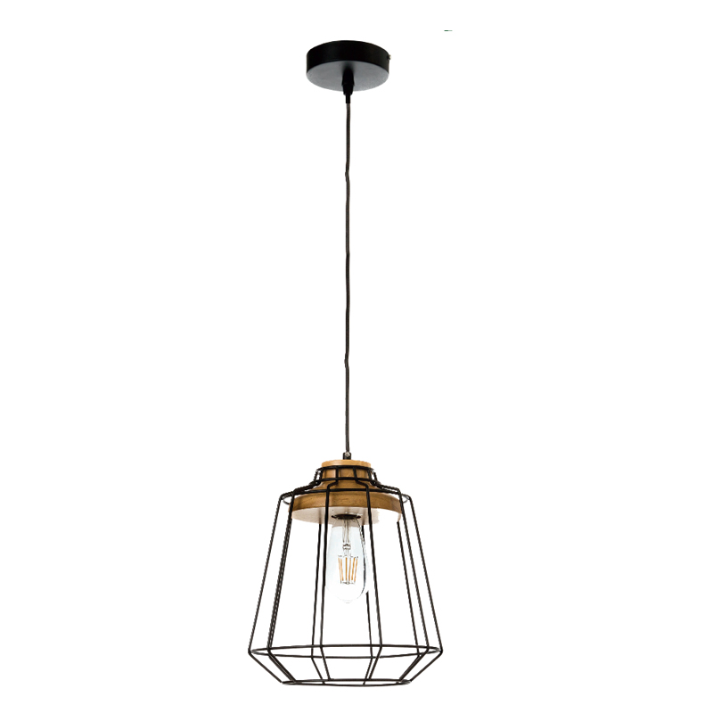 InLight Κρεμαστό φωτιστικό από μαύρο μέταλλο και ξύλο 1XE27 D:25cm (4388) InLight Κρεμαστό φωτιστικό από μαύρο μέταλλο και ξύλο 1XE27 D:25cm (4388)