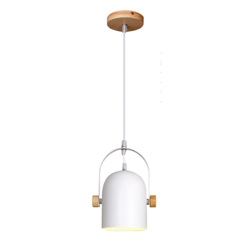 InLight Κρεμαστό φωτιστικό από λευκό μέταλλο και ξύλο 1XE27 D:11,5cm (6130-1-WH) InLight Κρεμαστό φωτιστικό από λευκό μέταλλο και ξύλο 1XE27 D:11,5cm (6130-1-WH)