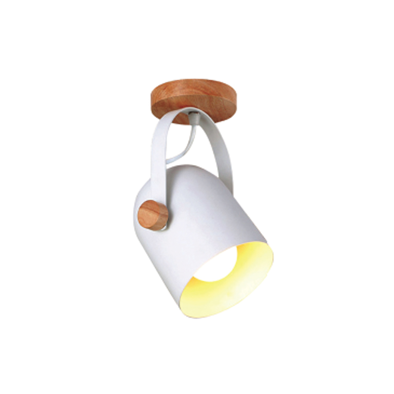 InLight Επιτοίχιο σποτ από λευκό μέταλλο και ξύλο 1XE27 D:22cm (6133-1-WH) InLight Επιτοίχιο σποτ από λευκό μέταλλο και ξύλο 1XE27 D:22cm (6133-1-WH)