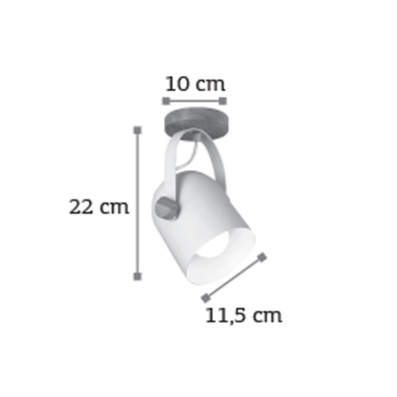 InLight Επιτοίχιο σποτ από λευκό μέταλλο και ξύλο 1XE27 D:22cm (6133-1-WH) InLight Επιτοίχιο σποτ από λευκό μέταλλο και ξύλο 1XE27 D:22cm (6133-1-WH)