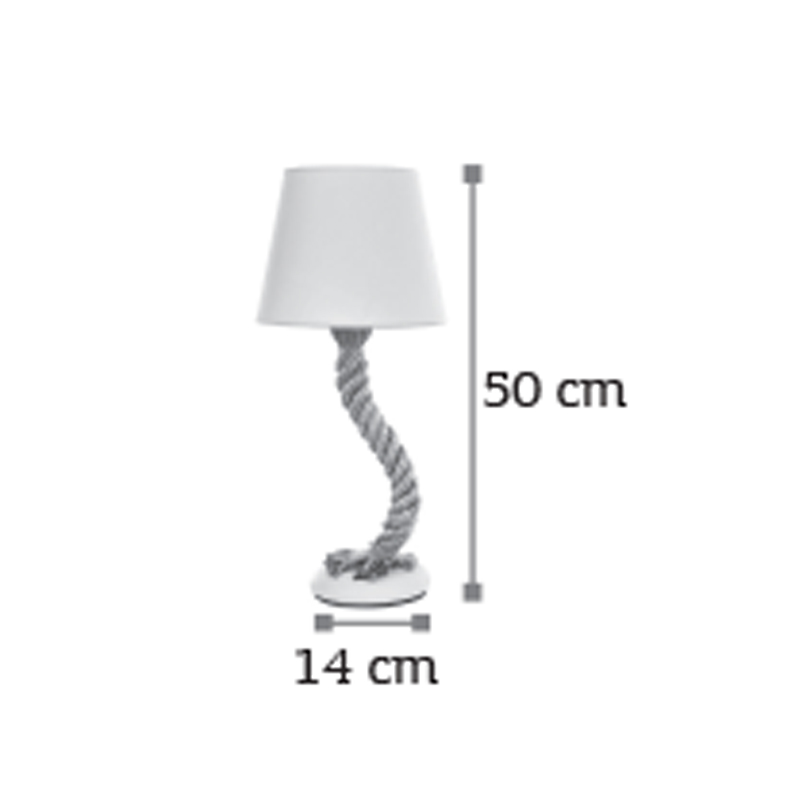 InLight Επιτραπέζιο φωτιστικό από καφέ σχοινί και υφασμάτινο καπέλο 1XE27 D:50cm (3433-BL) InLight Επιτραπέζιο φωτιστικό από καφέ σχοινί και υφασμάτινο καπέλο 1XE27 D:50cm (3433-BL)