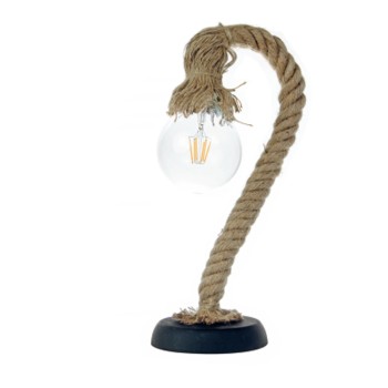 InLight Επιτραπέζιο φωτιστικό από καφέ σχοινί 1XE27 D:46cm (3439-BL) InLight Επιτραπέζιο φωτιστικό από καφέ σχοινί 1XE27 D:46cm (3439-BL)