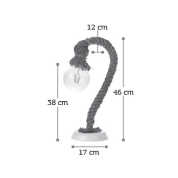 InLight Επιτραπέζιο φωτιστικό από καφέ σχοινί 1XE27 D:46cm (3439-BL) InLight Επιτραπέζιο φωτιστικό από καφέ σχοινί 1XE27 D:46cm (3439-BL)