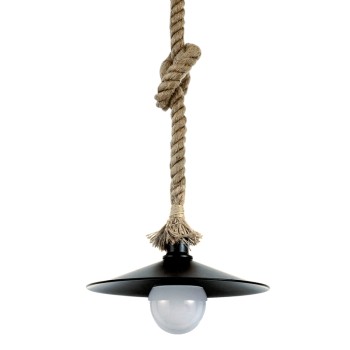 InLight Κρεμαστό φωτιστικό από καφέ σχοινί και μαύρο μέταλλο 1XE27 D:36cm (4382-BL) InLight Κρεμαστό φωτιστικό από καφέ σχοινί και μαύρο μέταλλο 1XE27 D:36cm (4382-BL)