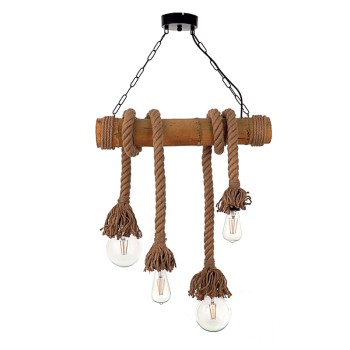 InLight Κρεμαστό φωτιστικό από καφέ σχοινί και μπαμπού 4XE27 D:60cm (5307-4) InLight Κρεμαστό φωτιστικό από καφέ σχοινί και μπαμπού 4XE27 D:60cm (5307-4)