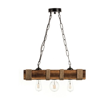 InLight Κρεμαστό φωτιστικό από ξύλο και σχοινί 3XE27 D:50cm (5318-3) InLight Κρεμαστό φωτιστικό από ξύλο και σχοινί 3XE27 D:50cm (5318-3)
