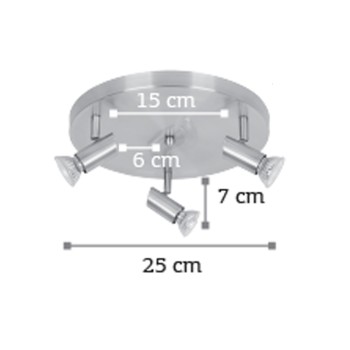 InLight Επιτοίχιο σποτ από μέταλλο σε οξυντέ απόχρωση 3XGU10 D:25cm (9075-3Φ-Οξυντέ) InLight Επιτοίχιο σποτ από μέταλλο σε οξυντέ απόχρωση 3XGU10 D:25cm (9075-3Φ-Οξυντέ)