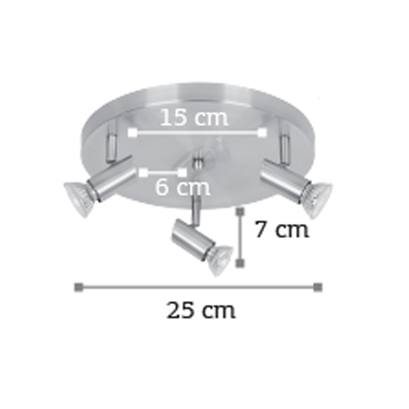 InLight Επιτοίχιο σποτ από μέταλλο σε οξυντέ απόχρωση 3XGU10 D:25cm (9075-3Φ-Οξυντέ) InLight Επιτοίχιο σποτ από μέταλλο σε οξυντέ απόχρωση 3XGU10 D:25cm (9075-3Φ-Οξυντέ)