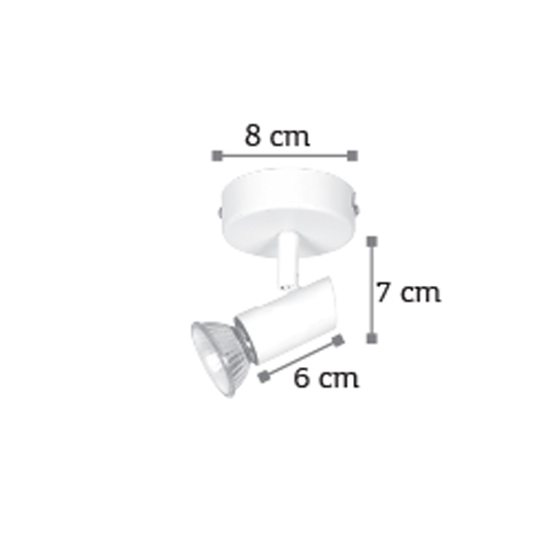 InLight Επιτοίχιο σποτ από μέταλλο σε λευκή απόχρωση 1XGU10 D:8cm (9077-1Φ-Λευκό) InLight Επιτοίχιο σποτ από μέταλλο σε λευκή απόχρωση 1XGU10 D:8cm (9077-1Φ-Λευκό)