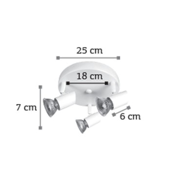 InLight Επιτοίχιο σποτ από μέταλλο σε μαύρη απόχρωση 3XGU10 D:25cm (9077-3Φ-Μαύρο) InLight Επιτοίχιο σποτ από μέταλλο σε μαύρη απόχρωση 3XGU10 D:25cm (9077-3Φ-Μαύρο)