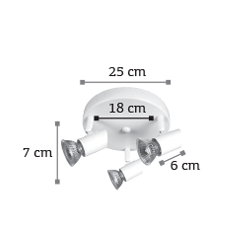 InLight Επιτοίχιο σποτ από μέταλλο σε μαύρη απόχρωση 3XGU10 D:25cm (9077-3Φ-Μαύρο) InLight Επιτοίχιο σποτ από μέταλλο σε μαύρη απόχρωση 3XGU10 D:25cm (9077-3Φ-Μαύρο)