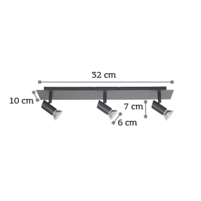 InLight Επιτοίχιο σποτ από μέταλλο σε μαύρη απόχρωση 3XGU10 D:32cm (9078-3Φ-Μαύρο) InLight Επιτοίχιο σποτ από μέταλλο σε μαύρη απόχρωση 3XGU10 D:32cm (9078-3Φ-Μαύρο)