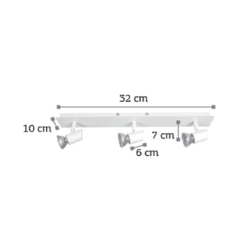 InLight Επιτοίχιο σποτ από μέταλλο σε λευκή απόχρωση 3XGU10 D:32cm (9078-3Φ-Λευκό) InLight Επιτοίχιο σποτ από μέταλλο σε λευκή απόχρωση 3XGU10 D:32cm (9078-3Φ-Λευκό)