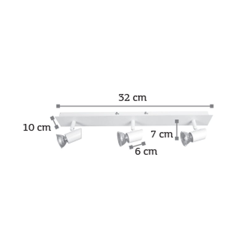 InLight Επιτοίχιο σποτ από μέταλλο σε λευκή απόχρωση 3XGU10 D:32cm (9078-3Φ-Λευκό) InLight Επιτοίχιο σποτ από μέταλλο σε λευκή απόχρωση 3XGU10 D:32cm (9078-3Φ-Λευκό)