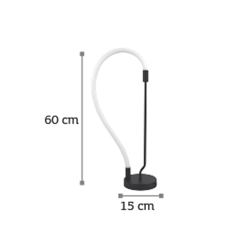 InLight Επιτραπέζιο φωτιστικό LED 18W 3000K από μαύρο μέταλλο και σωλήνα σιλικόνης D:60cm (3010) InLight Επιτραπέζιο φωτιστικό LED 18W 3000K από μαύρο μέταλλο και σωλήνα σιλικόνης D:60cm (3010)