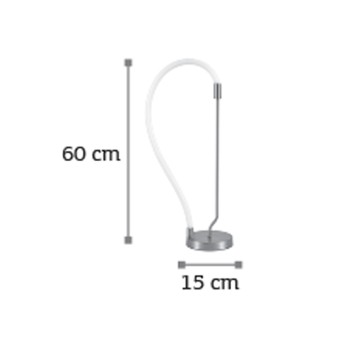 InLight Επιτραπέζιο φωτιστικό LED 18W 3000K από χρώμιο μέταλλο και σωλήνα σιλικόνης D:60cm (3011-CH) InLight Επιτραπέζιο φωτιστικό LED 18W 3000K από χρώμιο μέταλλο και σωλήνα σιλικόνης D:60cm (3011-CH)