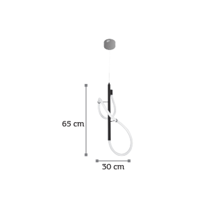InLight Κρεμαστό φωτιστικό LED 25W 3000K από μαύρο μέταλλο και σωλήνα σιλικόνης D:65cm (6014) InLight Κρεμαστό φωτιστικό LED 25W 3000K από μαύρο μέταλλο και σωλήνα σιλικόνης D:65cm (6014)
