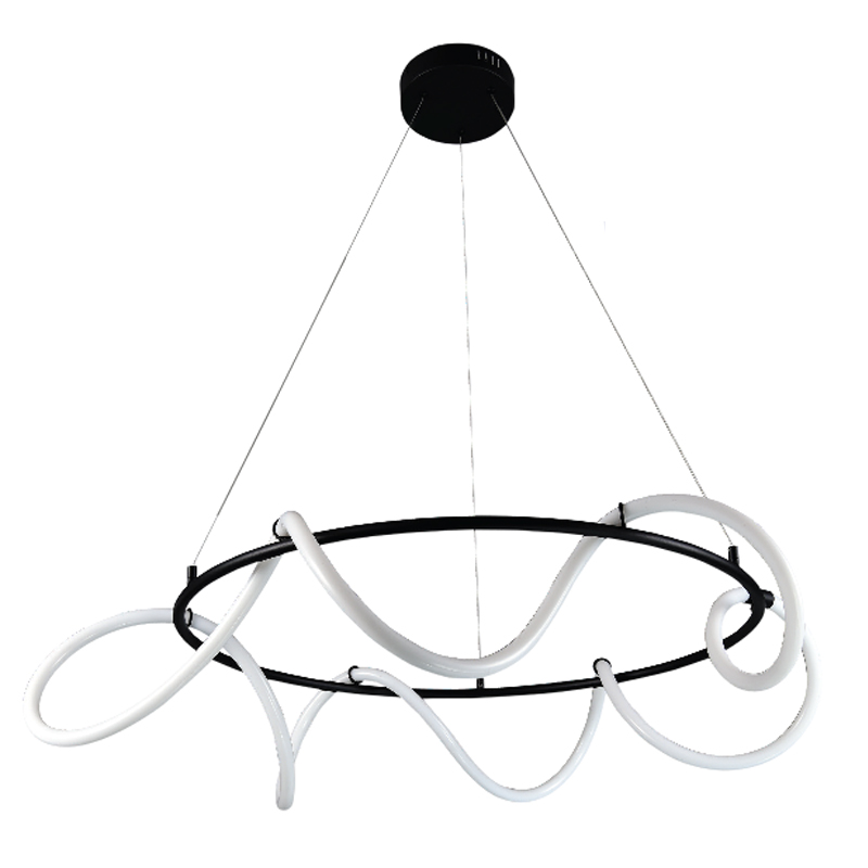 InLight Κρεμαστό φωτιστικό LED 80W 3000K από μαύρο μέταλλο και σωλήνα σιλικόνης D:80cm (6016-Α) InLight Κρεμαστό φωτιστικό LED 80W 3000K από μαύρο μέταλλο και σωλήνα σιλικόνης D:80cm (6016-Α)