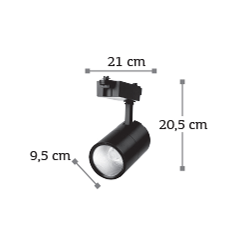 InLight Σποτ Ράγας Μαύρο LED 30W 3000K D:9,5cmX20,5cm (T00201-BL) InLight Σποτ Ράγας Μαύρο LED 30W 3000K D:9,5cmX20,5cm (T00201-BL)