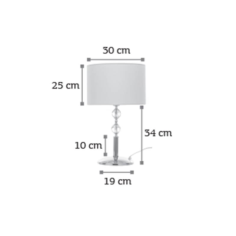 InLight Επιτραπέζιο φωτιστικό από χρώμιο μέταλλο κρύσταλλο και υφασμάτινο καπέλο 1XE27 D:59cm (3422-Χρώμιο) InLight Επιτραπέζιο φωτιστικό από χρώμιο μέταλλο κρύσταλλο και υφασμάτινο καπέλο 1XE27 D:59cm (3422-Χρώμιο)