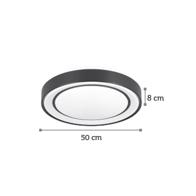 InLight Πλαφονιέρα οροφής LED 36W 3CCT από μαύρο μέταλλο και ακρυλικό D:50cm (42179-A) InLight Πλαφονιέρα οροφής LED 36W 3CCT από μαύρο μέταλλο και ακρυλικό D:50cm (42179-A)