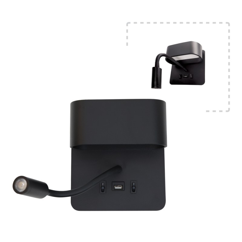 Apple Επιτοίχιο φωτιστικό LED 9W 3000K από μαύρο μέταλλο D:16cm (43036-BL) Apple Επιτοίχιο φωτιστικό LED 9W 3000K από μαύρο μέταλλο D:16cm (43036-BL)