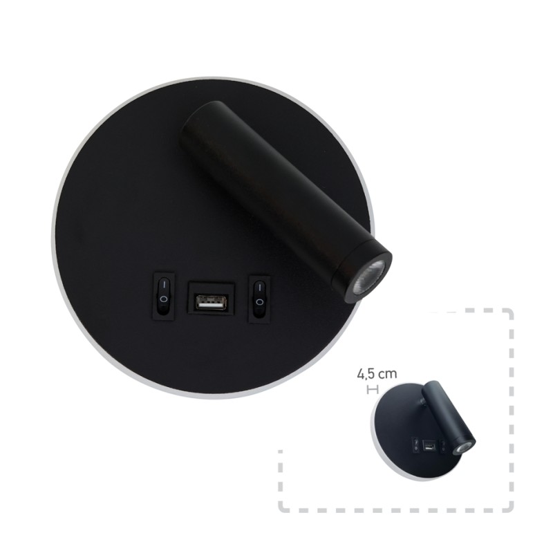 InLight Επιτοίχιο φωτιστικό LED 12W 3000K από μαύρο μέταλλο D:14cm (43418-BL) InLight Επιτοίχιο φωτιστικό LED 12W 3000K από μαύρο μέταλλο D:14cm (43418-BL)