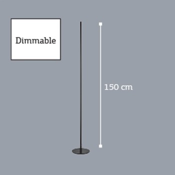 InLight Επιδαπέδιο φωτιστικό LED 24W 3000K από μαύρο μέταλλο D:150cm  (45012) InLight Επιδαπέδιο φωτιστικό LED 24W 3000K από μαύρο μέταλλο D:150cm  (45012)