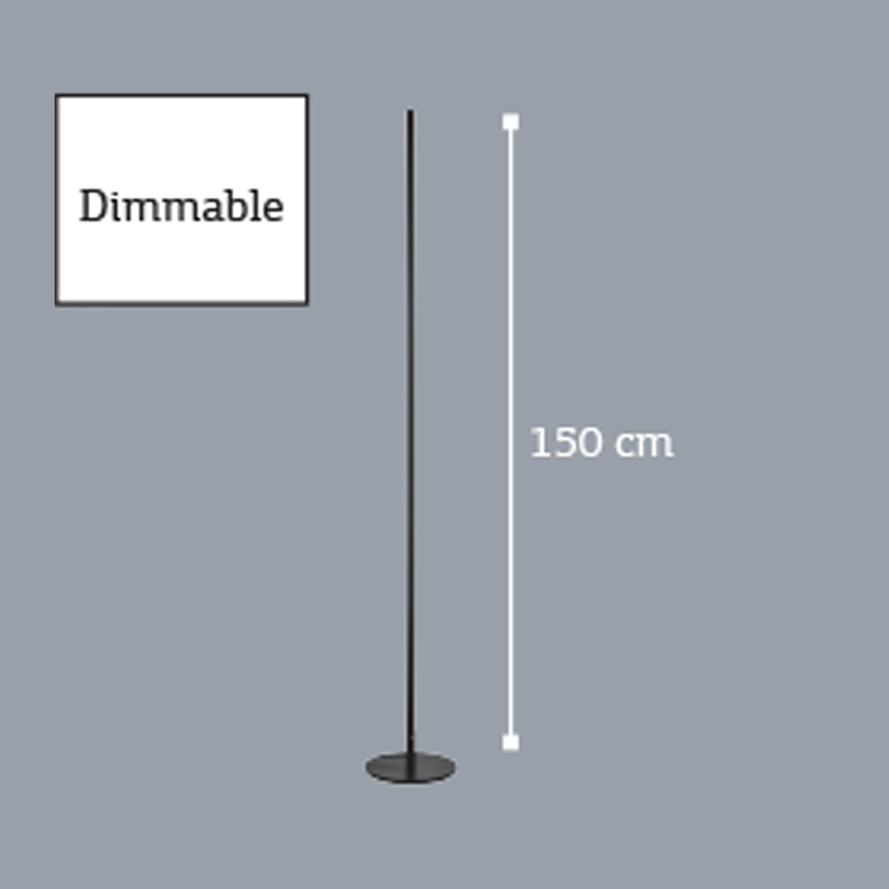 InLight Επιδαπέδιο φωτιστικό LED 24W 3000K από μαύρο μέταλλο D:150cm  (45012) InLight Επιδαπέδιο φωτιστικό LED 24W 3000K από μαύρο μέταλλο D:150cm  (45012)