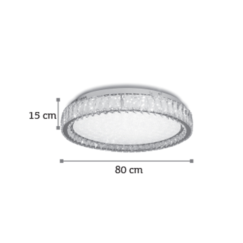 InLight Πλαφονιέρα οροφής LED 80W 4000K από χρώμιο μέταλλο και κρύσταλλα D:80cm (42013-Α) InLight Πλαφονιέρα οροφής LED 80W 4000K από χρώμιο μέταλλο και κρύσταλλα D:80cm (42013-Α)