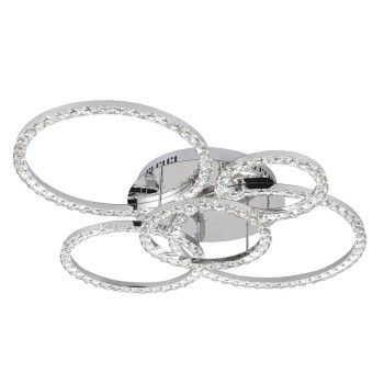 InLight Πλαφονίερα οροφής LED 72W 4000Kαπό χρώμιο μέταλλο και κρύσταλλα D:80cm (6038) InLight Πλαφονίερα οροφής LED 72W 4000Kαπό χρώμιο μέταλλο και κρύσταλλα D:80cm (6038)
