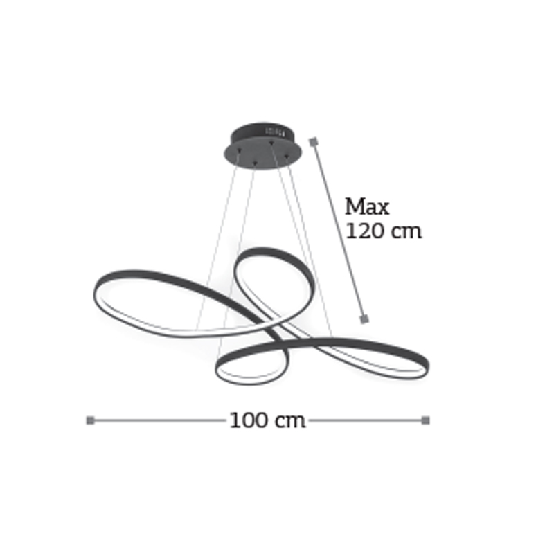 InLight Κρεμαστό φωτιστικό LED 56W 3CCT (by switch) από αλουμίνιο σε μαύρη απόχρωση D:100cm (6150-BL) InLight Κρεμαστό φωτιστικό LED 56W 3CCT (by switch) από αλουμίνιο σε μαύρη απόχρωση D:100cm (6150-BL)