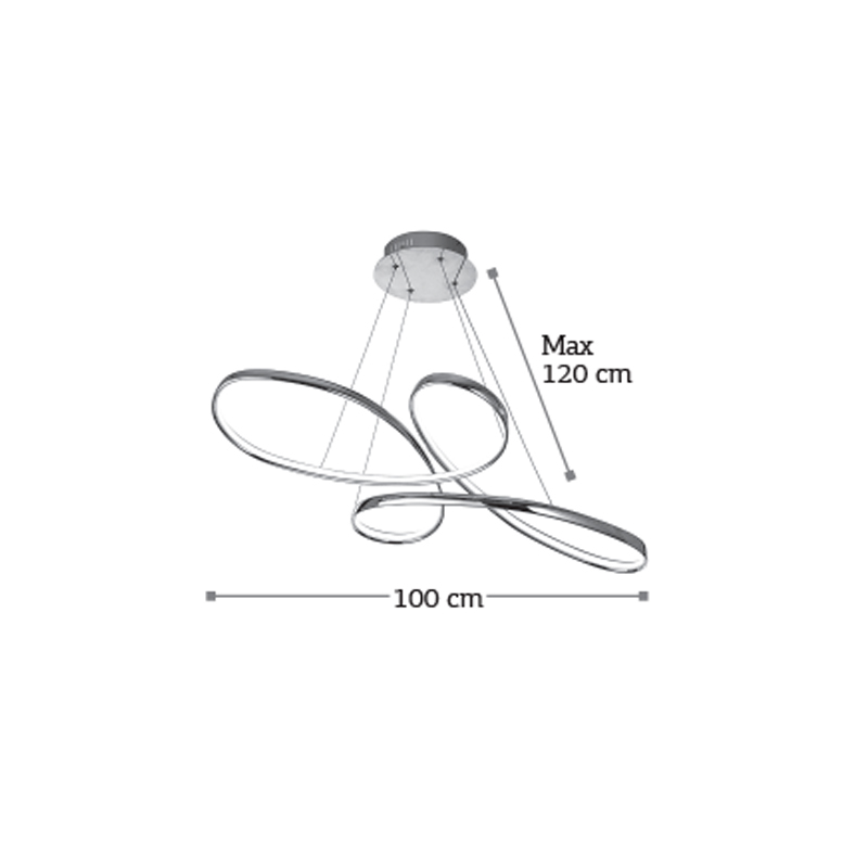 InLight Κρεμαστό φωτιστικό LED 56W 3CCT (by switch) από αλουμίνιο σε χρώμιο απόχρωση D:100cm (6151-CH) InLight Κρεμαστό φωτιστικό LED 56W 3CCT (by switch) από αλουμίνιο σε χρώμιο απόχρωση D:100cm (6151-CH)