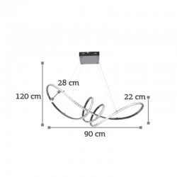 InLight Κρεμαστό φωτιστικό LED 75W 4000K από χρώμιο αλουμίνιο και κρύσταλλα D:90cm (6182-Χρώμιο)