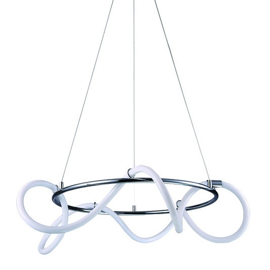 InLight Κρεμαστό φωτιστικό LED 60W 3000K από χρώμιο μέταλλο και σωλήνα σιλικόνης D:60cm (6017-B-CH) InLight Κρεμαστό φωτιστικό LED 60W 3000K από χρώμιο μέταλλο και σωλήνα σιλικόνης D:60cm (6017-B-CH)