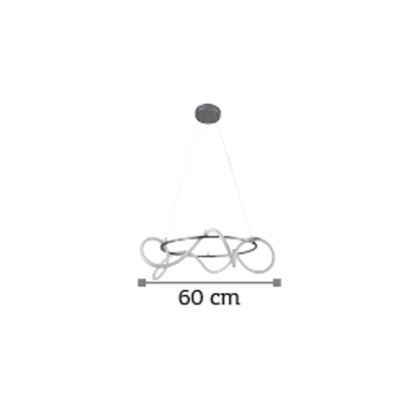 InLight Κρεμαστό φωτιστικό LED 60W 3000K από χρώμιο μέταλλο και σωλήνα σιλικόνης D:60cm (6017-B-CH) InLight Κρεμαστό φωτιστικό LED 60W 3000K από χρώμιο μέταλλο και σωλήνα σιλικόνης D:60cm (6017-B-CH)